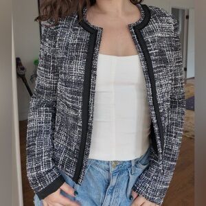 Ann Taylor Black & White Tweed Jacket
